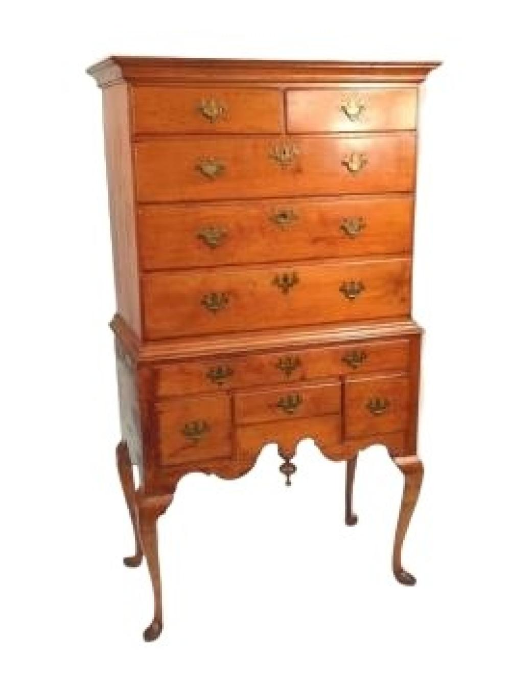 Appraisal: QUEEN ANNE FLAT TOP TH CENTURY RHODE ISLAND PERIOD CHERRY