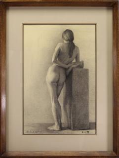 Appraisal: Female Nude Study Pencil Drawing Signed Female Nude Study Pencil