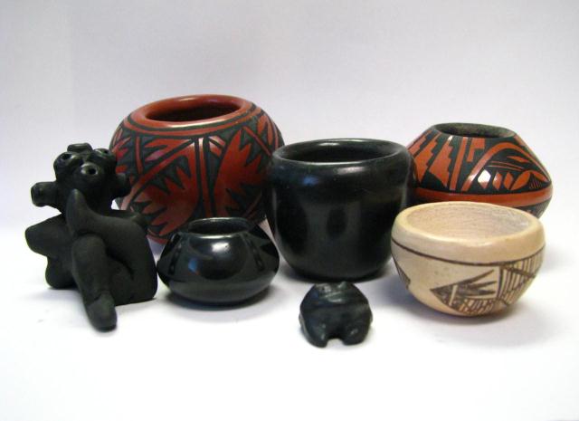 Appraisal: Collection of Native American miniatures including Santa Clara bowls and