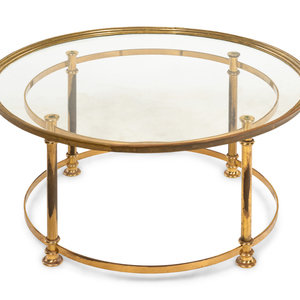 Appraisal: A Contemporary Brass Low Table th Century Height x diameter