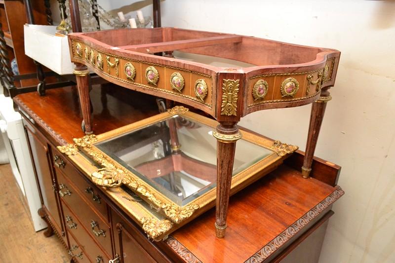 Appraisal: LOUIS XVI STYLE COFFEE TABLE MARBLE TOP A F