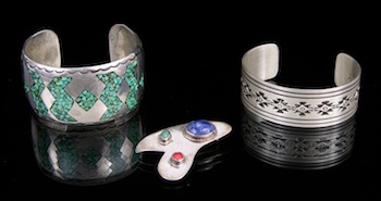 Appraisal: A Group of Sterling Silver Jewelry Containing two sterling silver