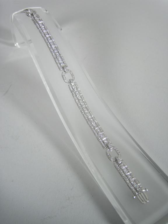 Appraisal: An Art Deco style Diamond Bracelet the flexible links with