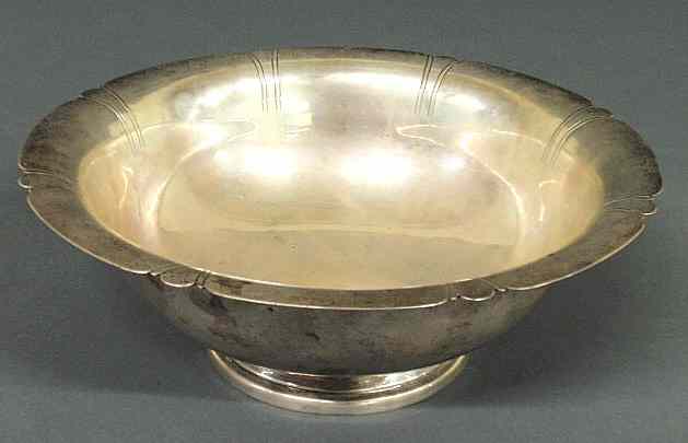 Appraisal: Sterling silver bowl by Hamilton no monogram h x dia