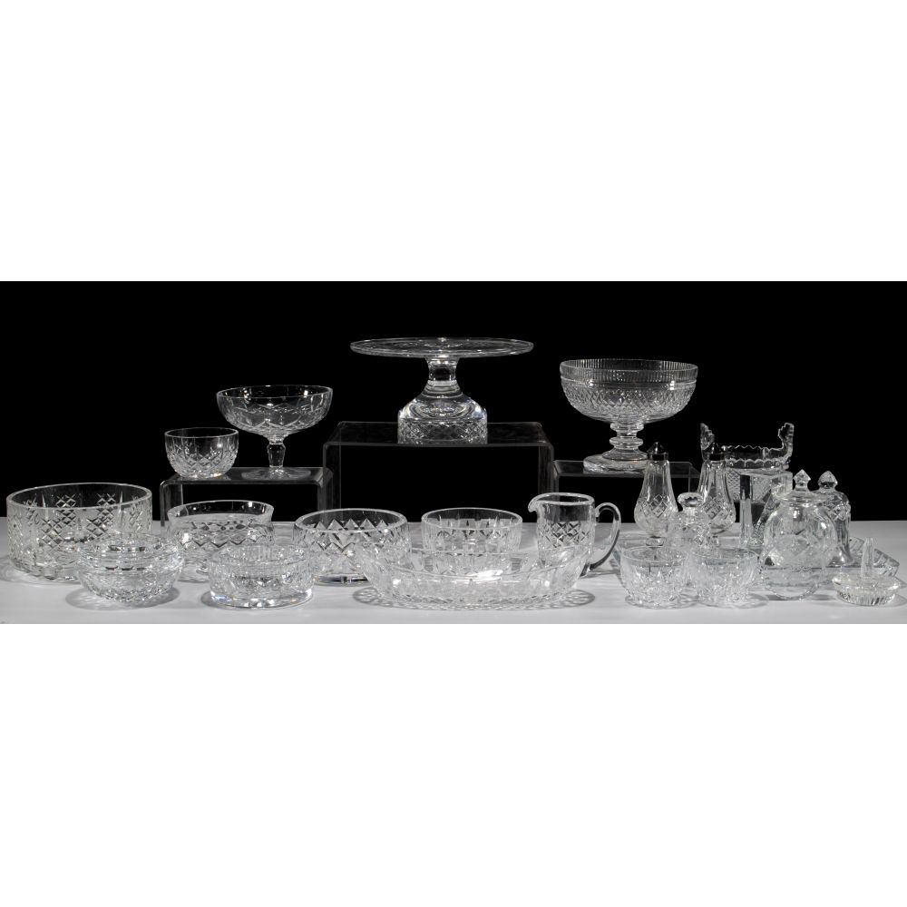 Appraisal: WATERFORD CRYSTAL ASSORTMENT items including round bowls dishes footed compotes