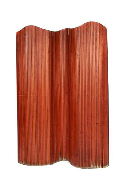 Appraisal: A French stained wood tambour floor screen Baumann amp Fils