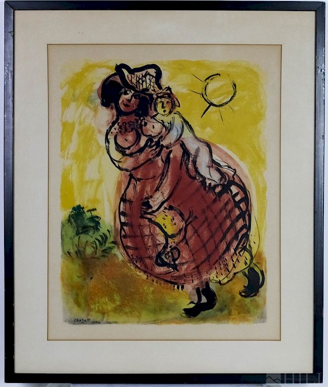 Appraisal: Marc Chagall Paysanne Mex Couleur Amour Collotype Marc Chagall French