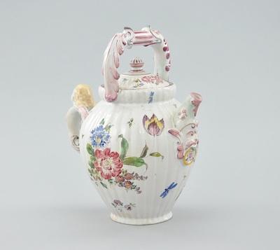 Appraisal: A th Century French Faience Figural Teapot With the figurehead