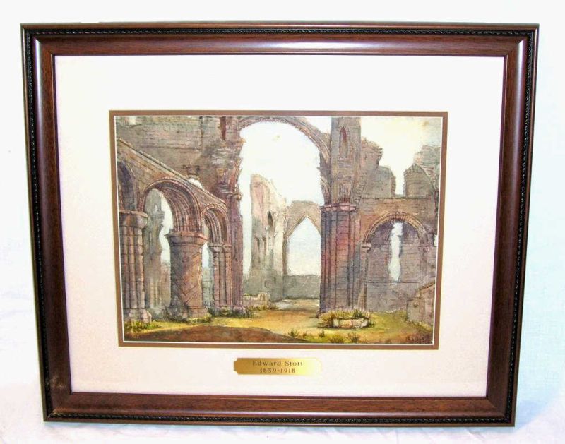 Appraisal: Abbey Ruins Teignmouth - Edward Stott Watercolor of Abbey Ruins