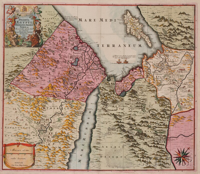 Appraisal: Maps and Charts Middle East Seutter Matthaeus Deserta Aegypti Theraidis