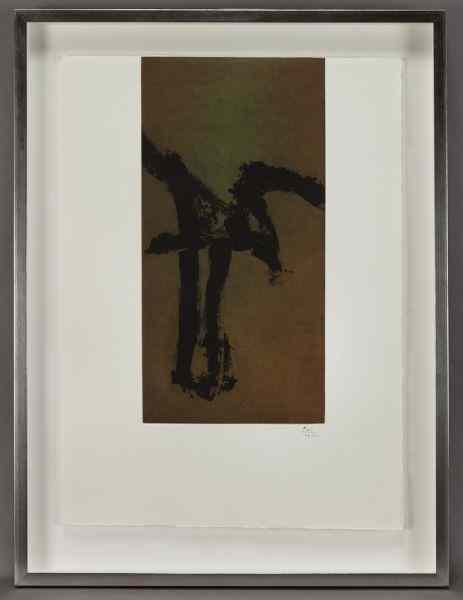 Appraisal: Robert Motherwell ''Primal Sign IV'' color etchingand aquatint on German