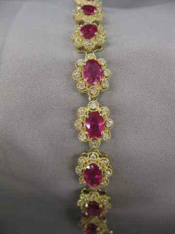 Appraisal: Ruby Diamond Bracelet oval rubies totaling carats and diamonds totaling