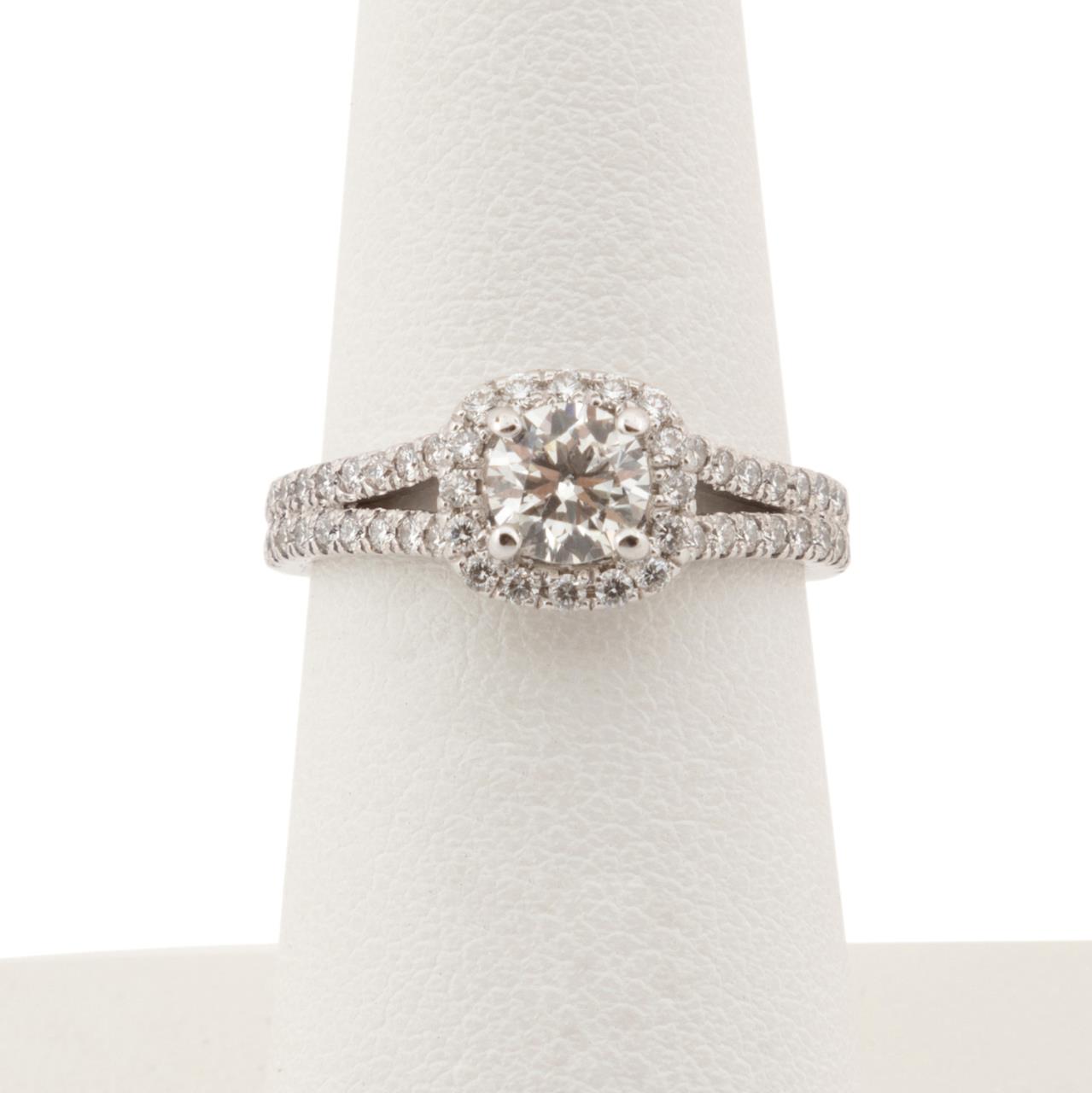 Appraisal: K WHITE GOLD DIAMOND HALO ENGAGEMENT RING k white gold