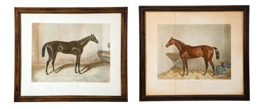 Appraisal: TWO EQUESTRIAN PRINTS Both aquatints on wove paper includes Kisber