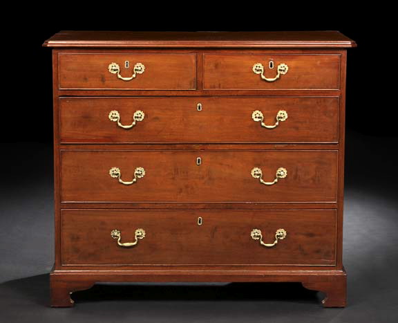 Appraisal: George III-Style Mahogany Chest late th century the rectangular top