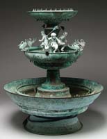 Appraisal: FINE THREE TIER COPPER GARDEN FOUNTAIN The bottom tier having