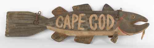 Appraisal: Painted Cape Cod fish sign th c h w