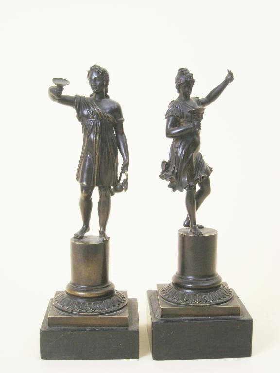 Appraisal: Two th Century bronze Classical Figures lady and gentleman on