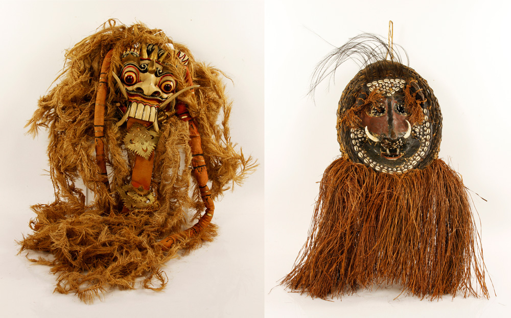 Appraisal: A - Oceania Masks Two th century Oceania masks h