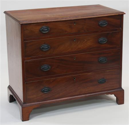 Appraisal: A George III mahogany chest the crossbanded moulded top over