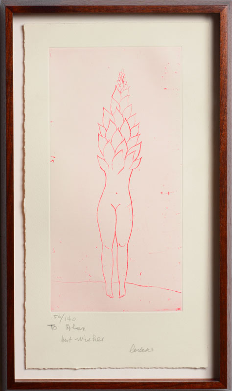 Appraisal: LOUISE BOURGEOIS - UNTITLED Etching in red on wove paper