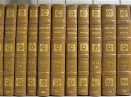 Appraisal: vols Johnson Samuel The Works London vo contemp gilt-paneled tan