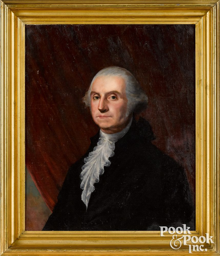 Appraisal: Oil on canvas portrait of George Washington Oil on canvas