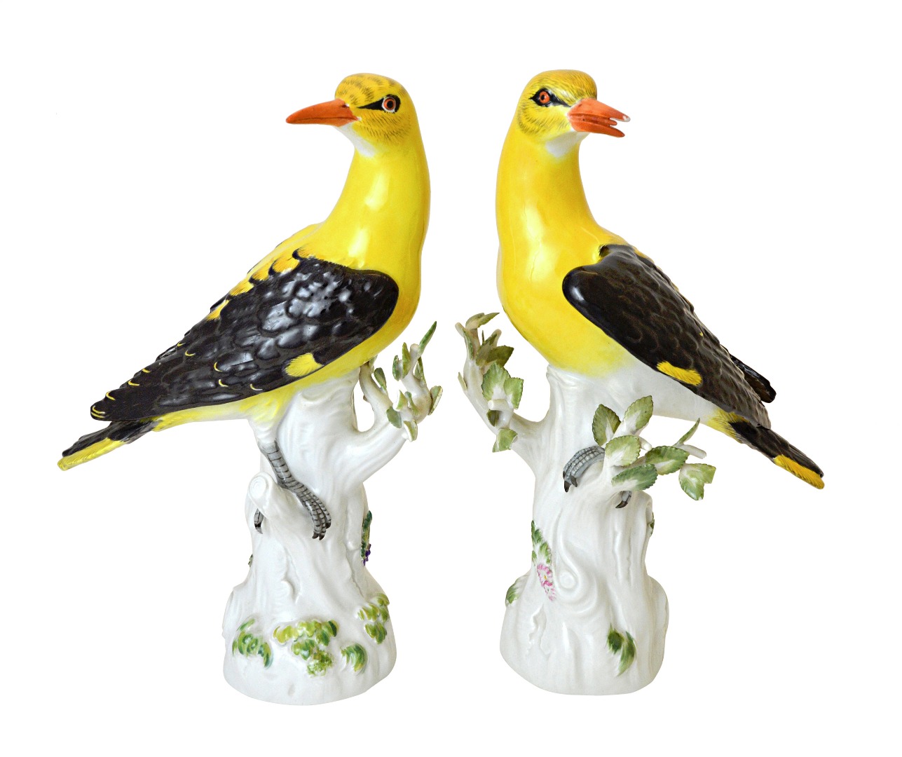 Appraisal: A pair of Meissen porcelain models of Golden Orioles th