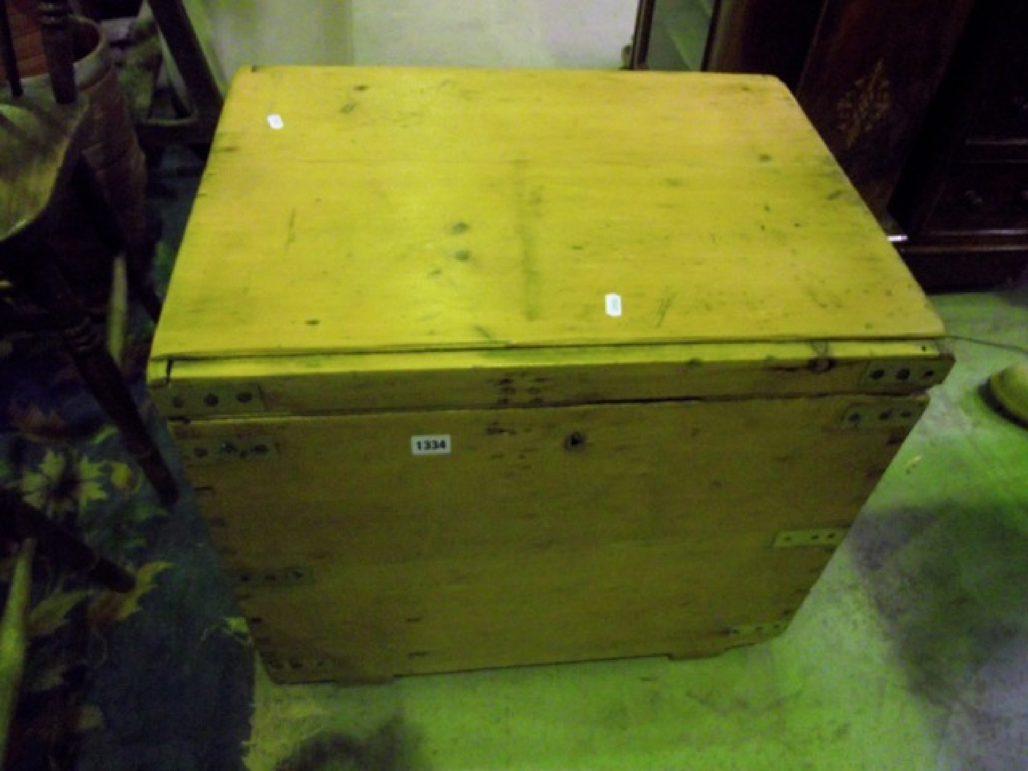 Appraisal: A th century stripped pine two divisional silver chest with