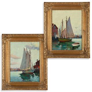 Appraisal: C Hjalmar Amundsen Two maritime paintings signed lower left and