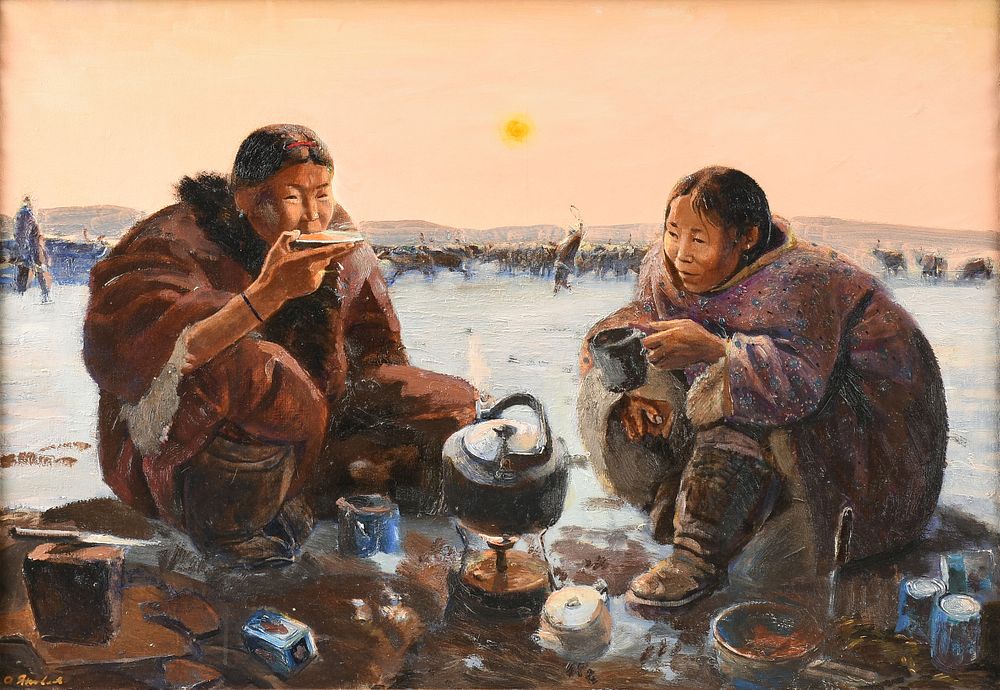 Appraisal: ANDREY ALEKSEYEVICH YAKOVLEV Russian Federation - A PAINTING Tea Time