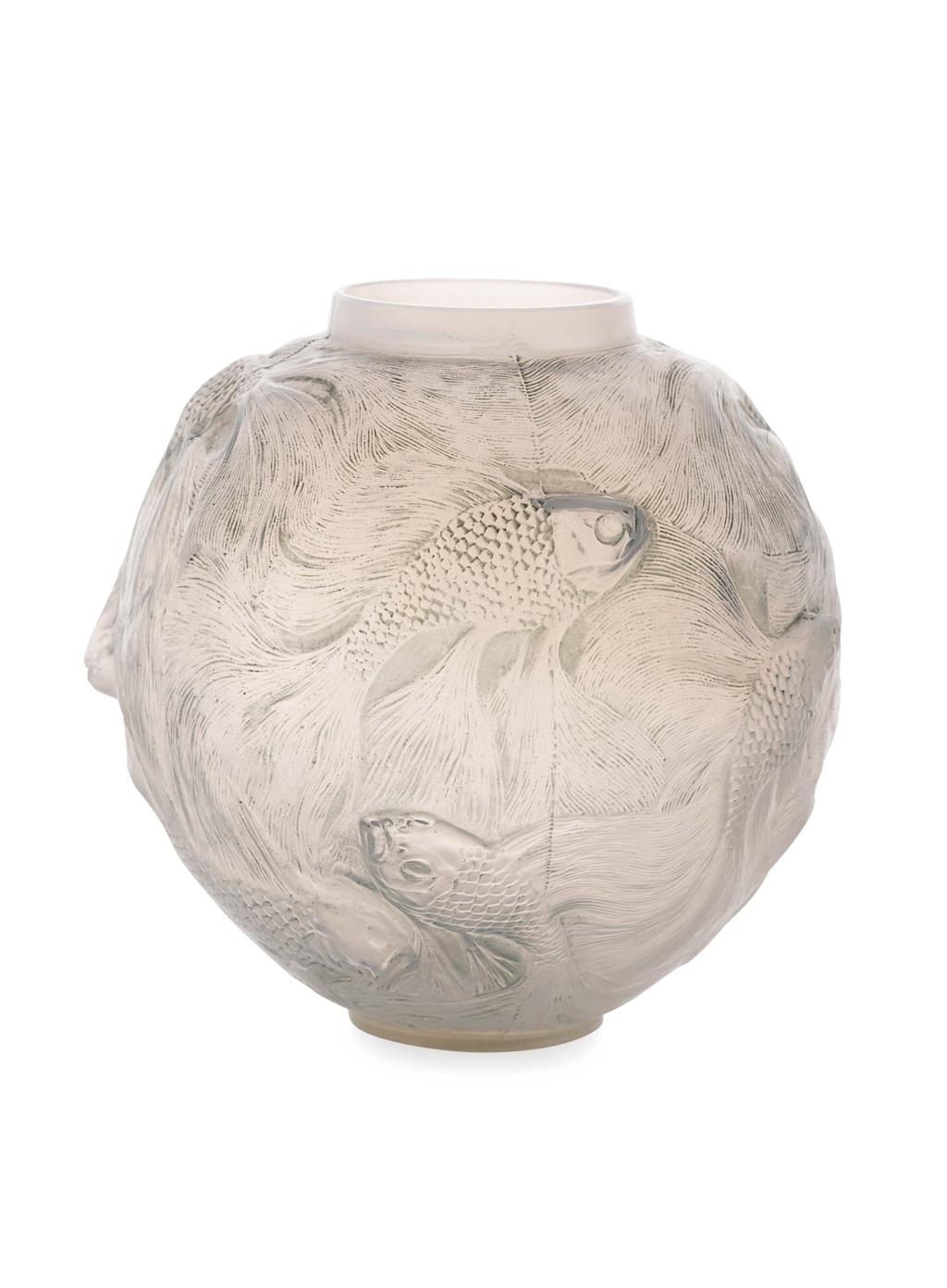 Appraisal: REN LALIQUE - 'FORMOSE' CASED OPALESCENT GLASS VASE DESIGNED of