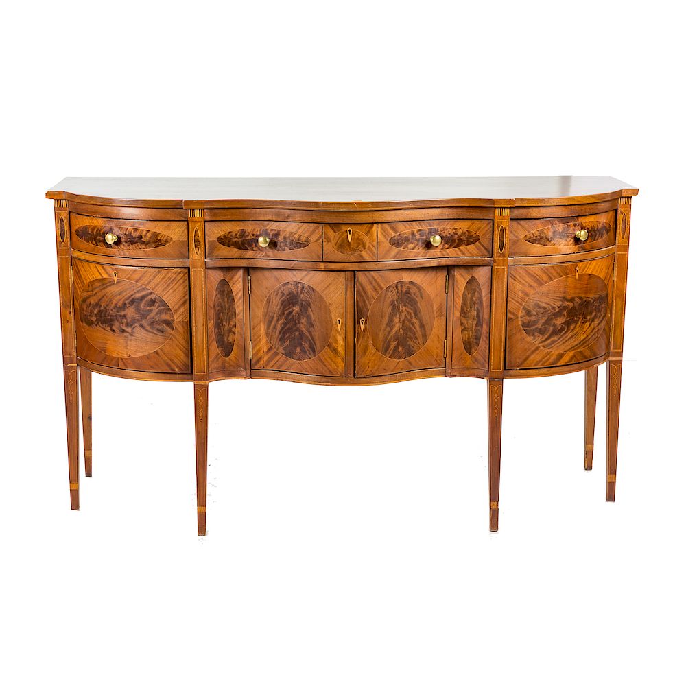 Appraisal: Centennial Federal style inlaid mahogany sideboard fourth quarter th century