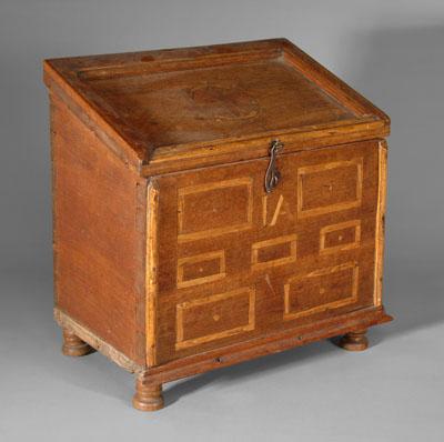 Appraisal: Miniature inlaid walnut sugar chest walnut with light wood inlay