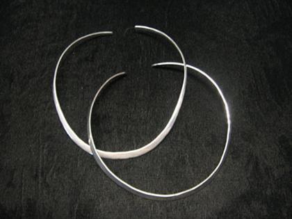 Appraisal: Two sterling silver necklaces Two elegant sterling silver chokers with