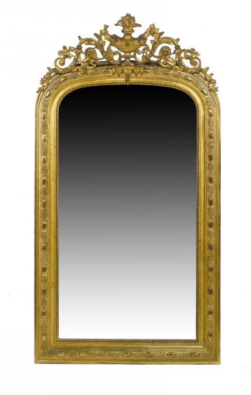 Appraisal: A VICTORIAN GILTWOOD AND GILT COMPOSITION PIER GLASS of low