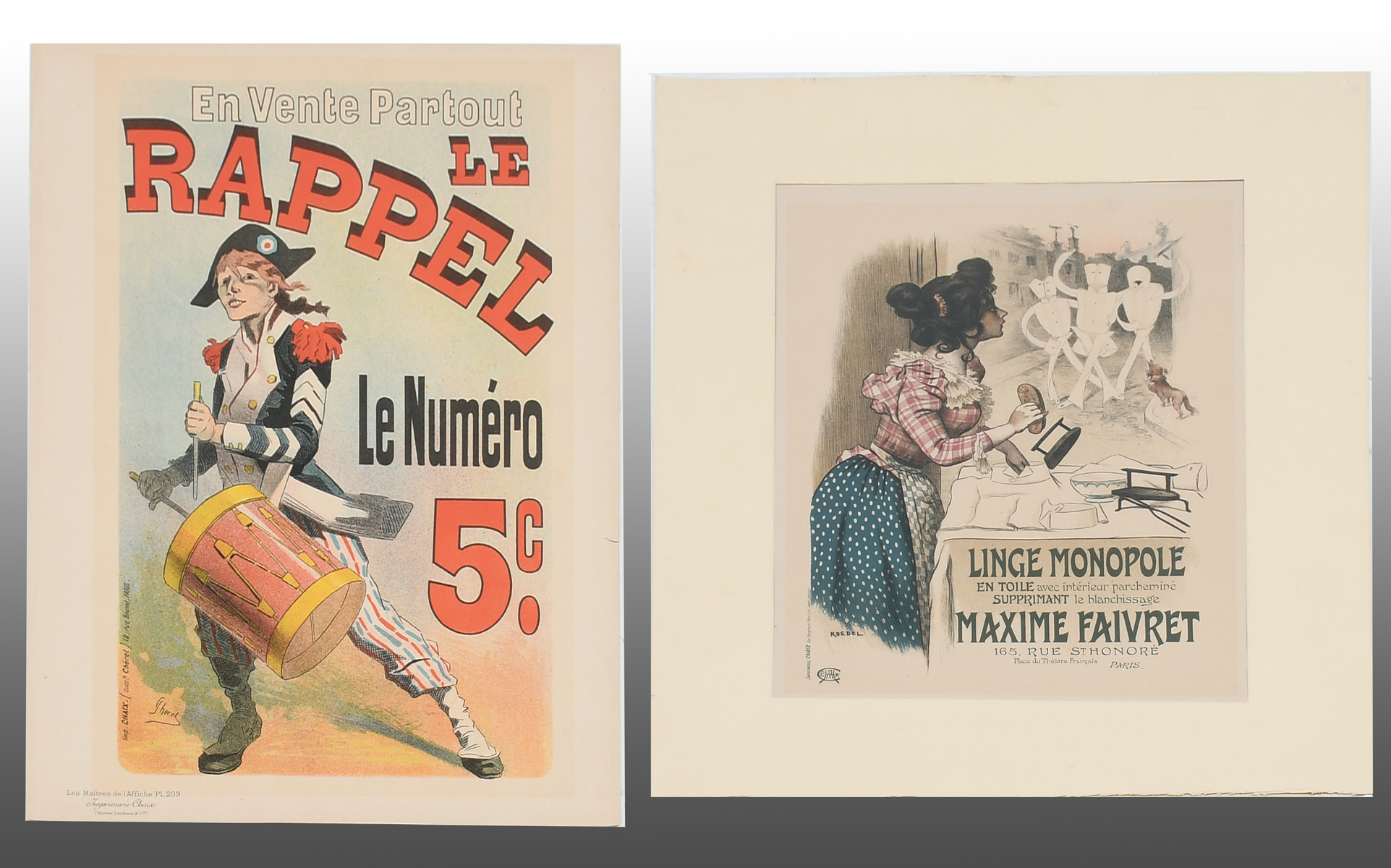 Appraisal: TWO LES MAITRE DE L'AFFICHE POSTERS Jules Cheret for En