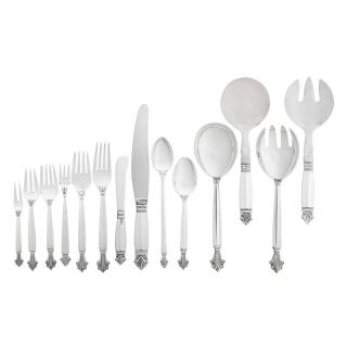 Appraisal: J ROHDE GEORG JENSEN Acanthus flatware set JOHAN ROHDE -