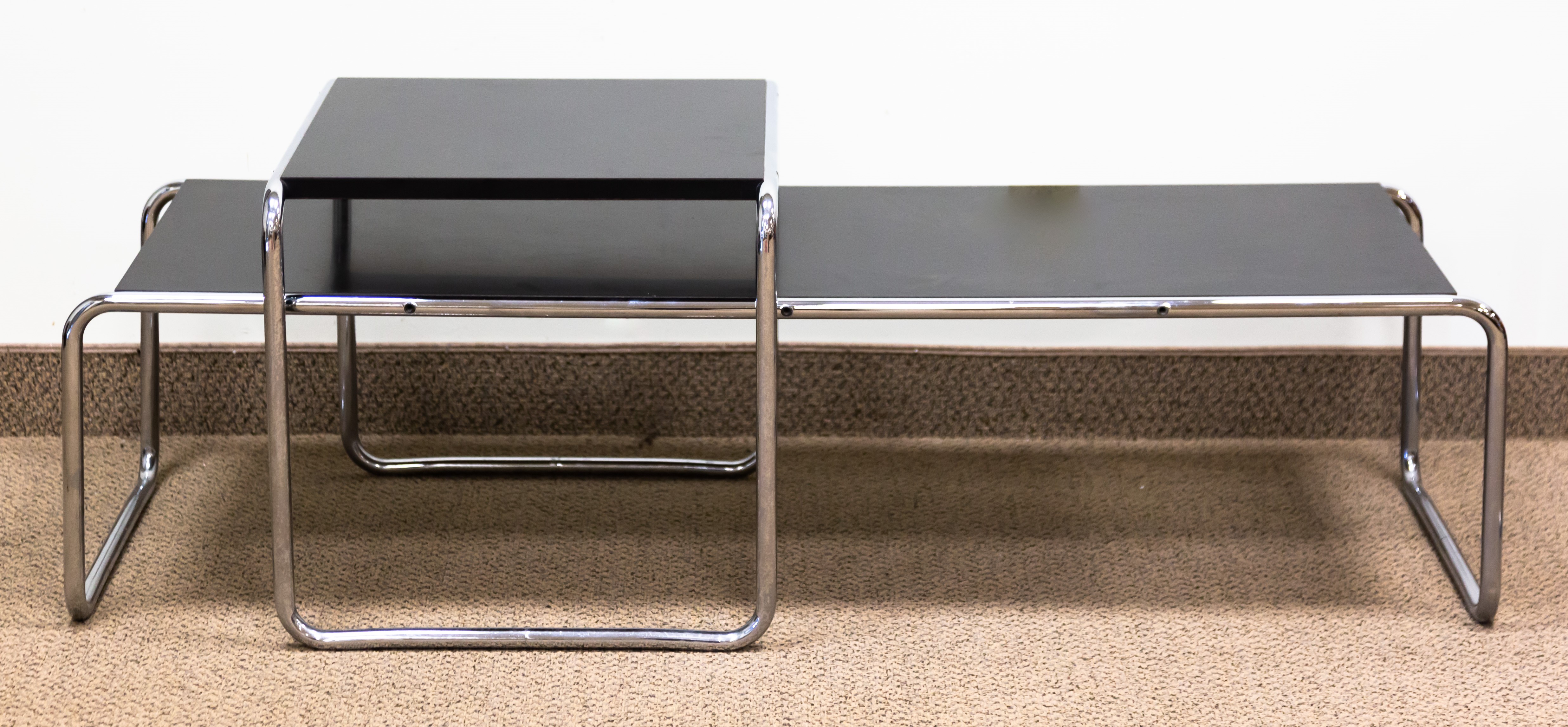 Appraisal: MARCEL BREUER LACCIO COFFEE TABLES FOR KNOLL Knoll International Black