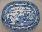 Appraisal: A Welsh th century willow pattern meat platter impressed mark