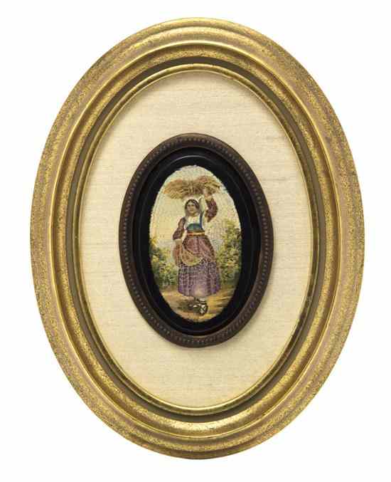 Appraisal: An Italian Micro Mosaic Panel of oval form depicting a