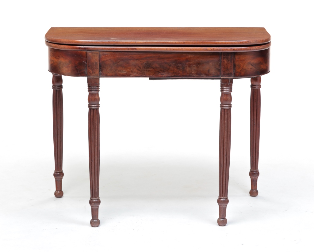 Appraisal: Second quarter th century mahogany with pine secondary D shape