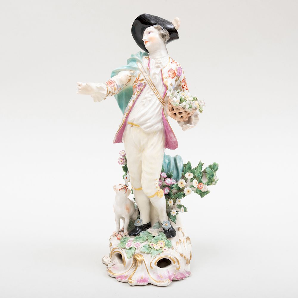 Appraisal: English Porcelain Figure of a Gardner Possibly Derby in high