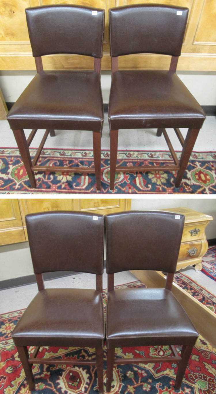 Appraisal: A SET OF FOUR LEATHER DINING CHAIRS made in Italy