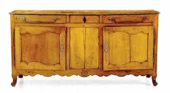 Appraisal: French Provincial elm vaisselier base late th century rectangular molded