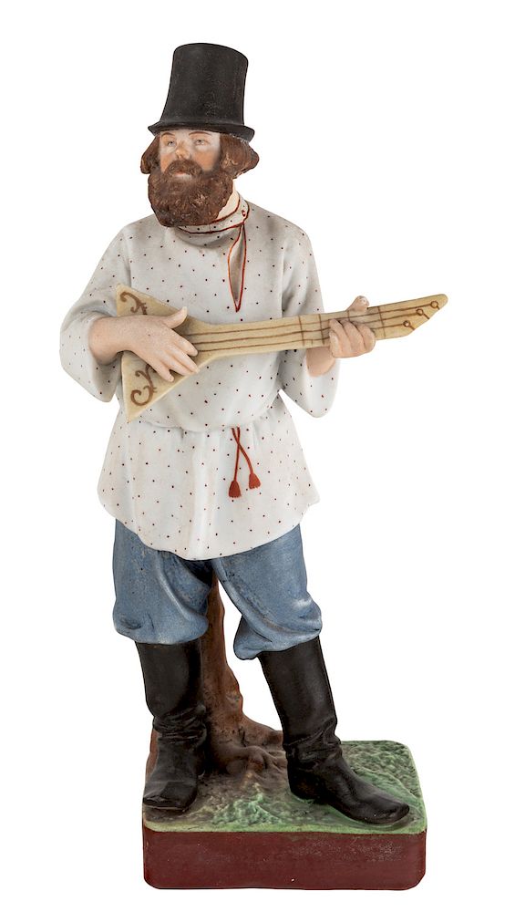 Appraisal: A RUSSIAN PORCELAIN FIGURE OF A BALALAIKA PLAYER GARDNER PORCELAIN