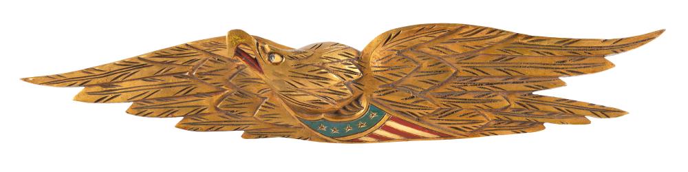 Appraisal: CARVED AND PAINTED BELLAMY-STYLE AMERICAN EAGLE PLAQUE AMERICA TH CENTURY