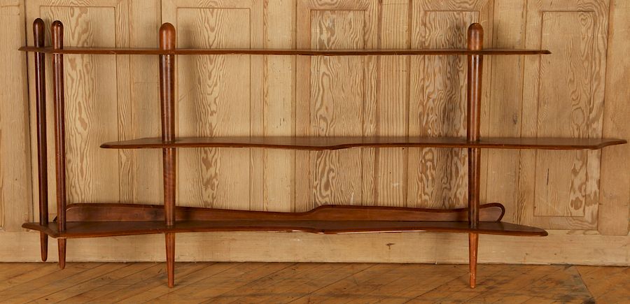 Appraisal: OPEN WALL HUNG SHELF MANNER OF GEORGE NAKASHIMA A mid