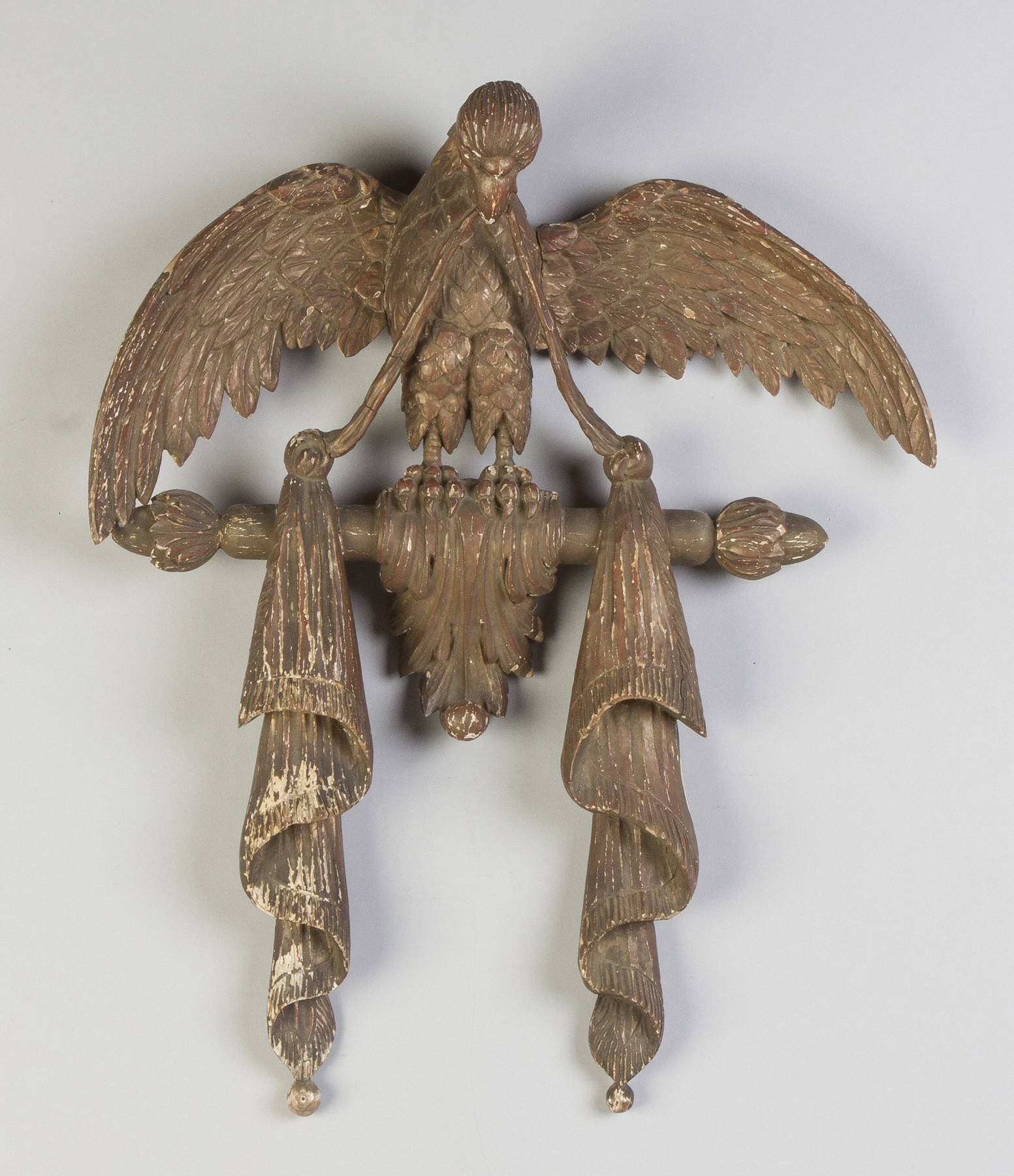 Appraisal: Pair of Carved Gilded Eagles th cent