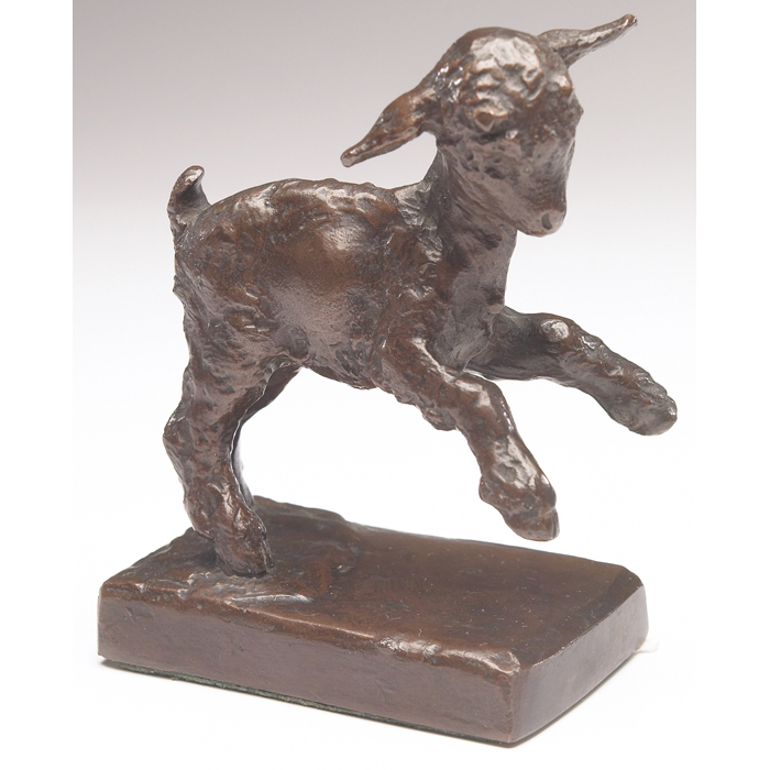 Appraisal: E B Parsons sculpture by Gorham bronze lamb original patina